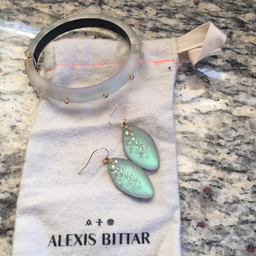 Alexis Bittar hinge studded bracelet & earrings